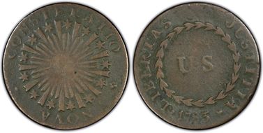 1783 C Nova 1/2P Blunt Rays F15BN