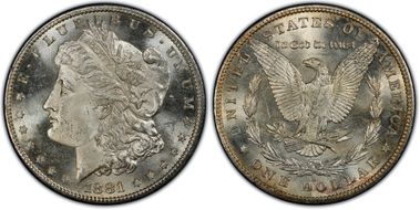 1881-S $1 VAM 54B, Wounded Eagle MS64