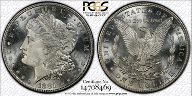 1881-S $1 VAM 54B, Wounded Eagle MS65