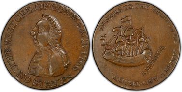 1766 1/2P William Pitt, Copper AU53BN