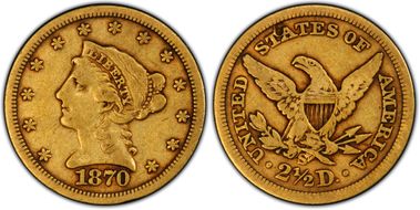 1870-S $2.50 VF20