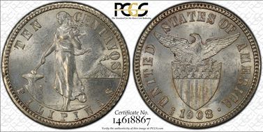 1908-S 10C Allen-8.04c Inverted S MS63