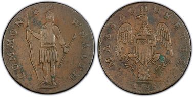 1788 Cent Massachusetts, Period XF40BN