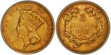 1869 $3 XF45
