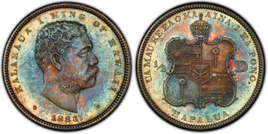 1883 50C Hawaii MS63