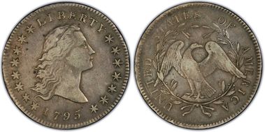 1795 $1 Flowing Hair, BB-21 XF40