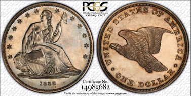 1838 $1 J-84, Gobrecht Restrike PR65