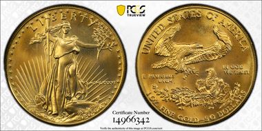 1986 $50 Gold Eagle MS68