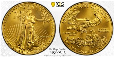 1987 $50 Gold Eagle MS69