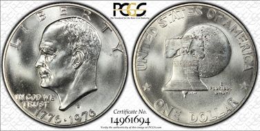 1976-S $1 Silver MS68