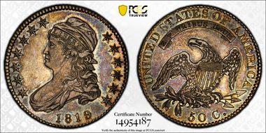 1819 50C Overton 107 AU50