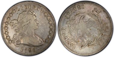 1795 $1 Draped Bust, Off-Center VF20