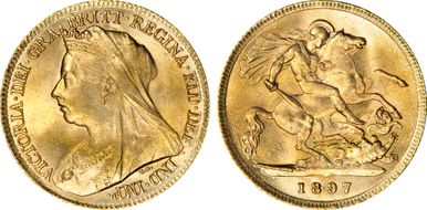 1897 1/2 Sov S-3878 MS65