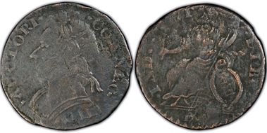 1786 CT 1/2P Mailed Bust Left N1BN