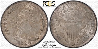 1799/8 $1 15 Reverse Stars AU55
