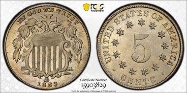1883 5C Shield AU58+