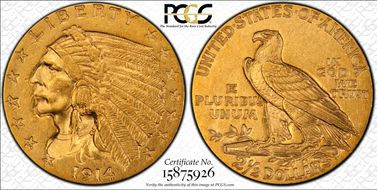 1914 $2.50 AU58