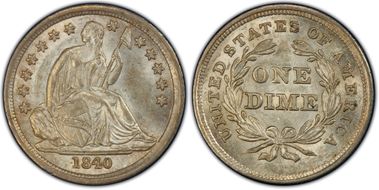 1840 10C No Drapery MS62