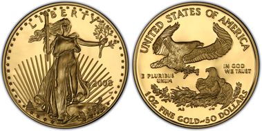 2008-W $50 Gold Eagle PR68DCAM