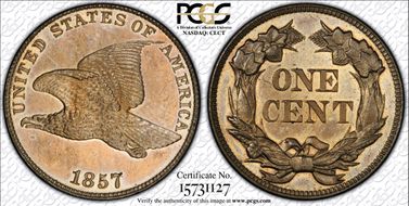 1857 1C Flying Eagle PR65CAM