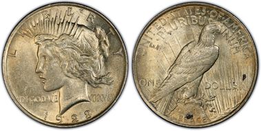 1923 $1 VAM 1E, Broken Wing AU55