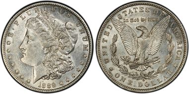 1889-O $1 VAM 2, Oval O AU53