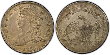 1836 50C 50/00, Lettered Edge AU50