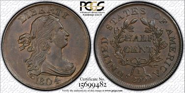 1804 1/2C C-13 MS61BN