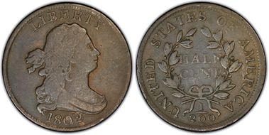 1802/0 1/2C Reverse of 1802 F15BN