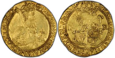 (1613-15) Unite S-2619 Cinquefoil AU50