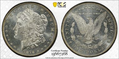 1878 7TF $1 R78 VAM 79 Fill in 8s MS62PL