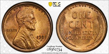 1921-S 1C MS65RD