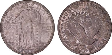 1917-D 25C Type 1 MS65FH