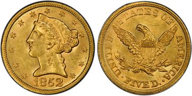 1852 $5 MS62