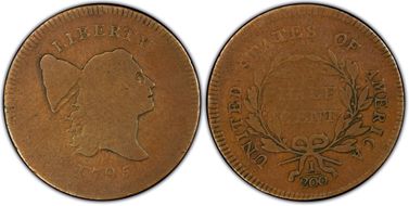 1795 1/2C Plain Edge, No Pole VG10BN