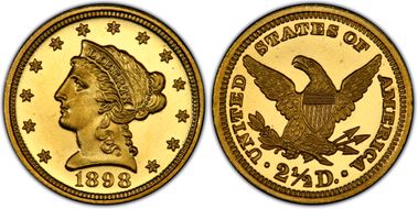 1898 $2.50 PR63DCAM