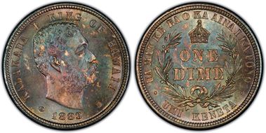 1883 10C Hawaii MS67