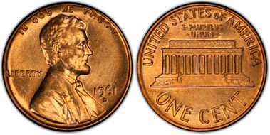 1961-D 1C D/Horiz D, FS-501 MS65RD