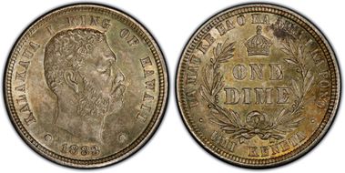 1883 10C Hawaii MS64