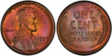 1957 1C MS66RB
