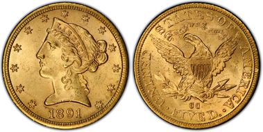 1891-CC $5 MS64