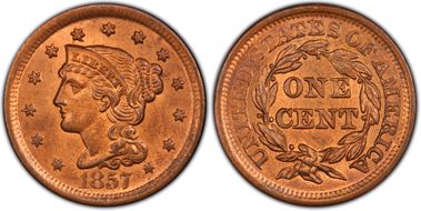 1857 1C N-1 Large Date MS65RB