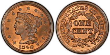 1846 1C N-5 Small Date MS65RB