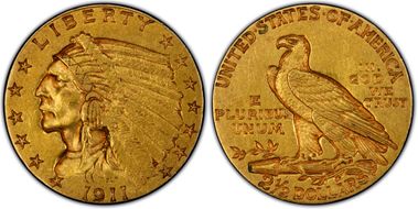 1911-D $2.50 Weak D XF45