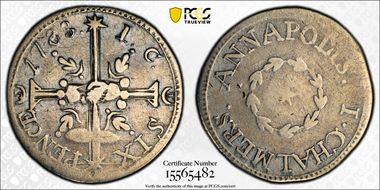 1783 MD 6P Chalmers, Small Date F15