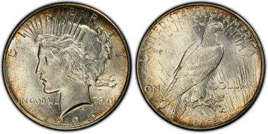 1925 $1 VAM 1T (5), Missing Ray AU58