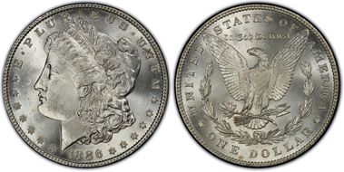 1886 $1 VAM 17, Doubled Arrows MS65
