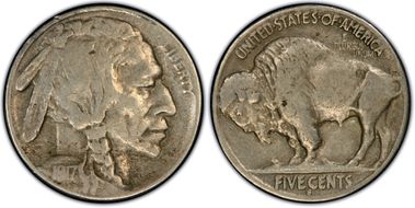 1917-S 5C 2 Feathers, FS-401 VF25