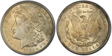 1921 $1 Wide Reeding MS63