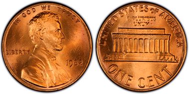 1982 1C Zinc, Small Date MS67RD